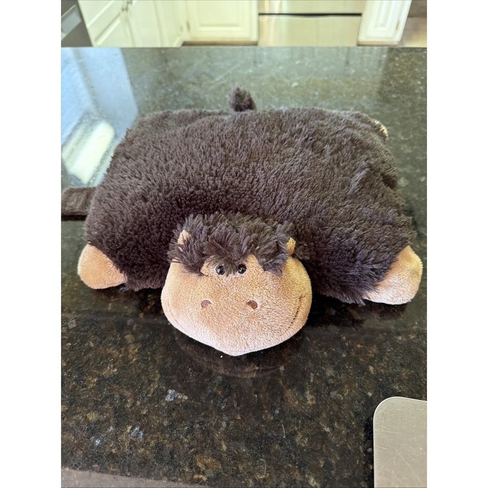 Pillow Pets Peewees Plush Silly Monkey Brown 11" Stuffed‎ Animal 2010 Plushie
